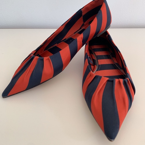 Zara point toe striped flats - Picture 1 of 6
